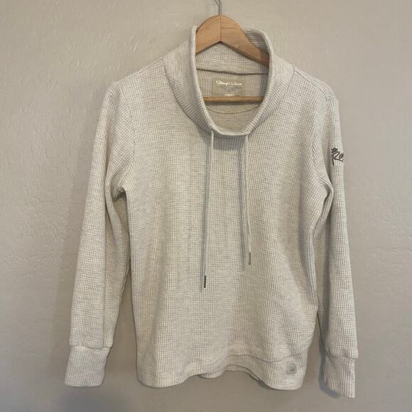 Straight Down Sweaters - Straight Down Misty Cowl Neck Pullover Waffle Womens Size Small Golf Thermal